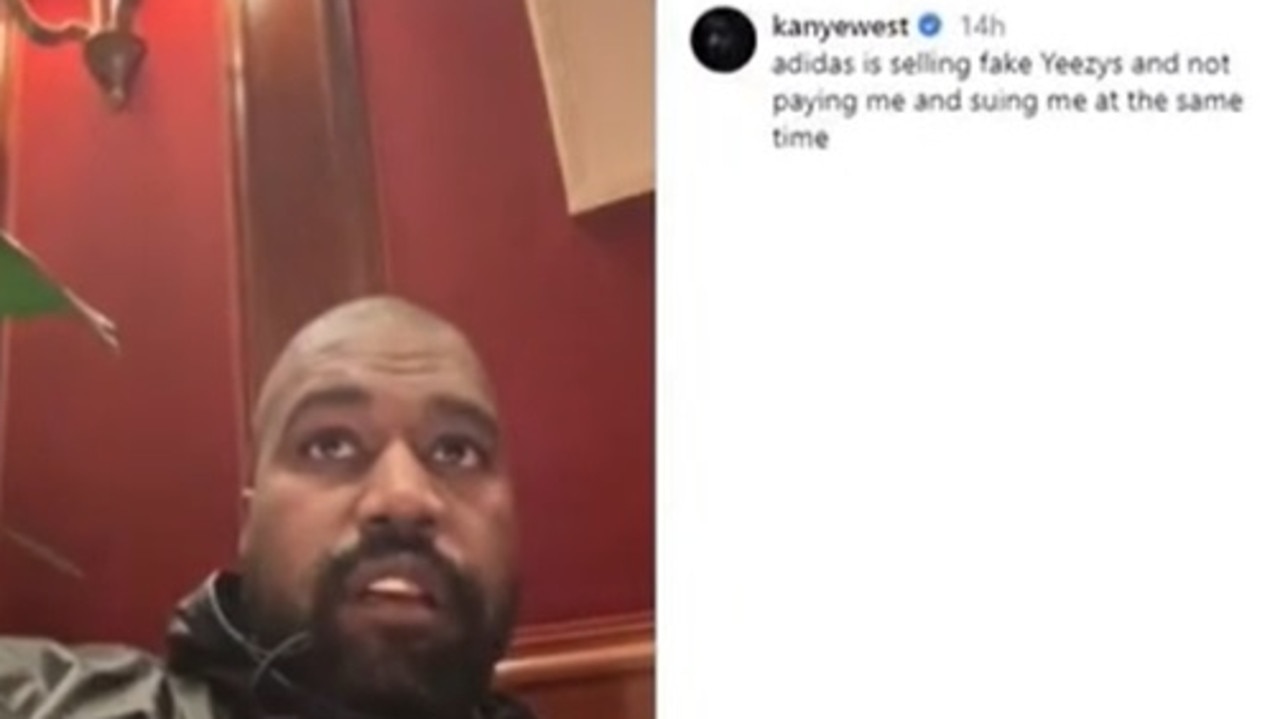 In a now deleted Instagram video Kanye West slammed Adidas. Picture: Instagram