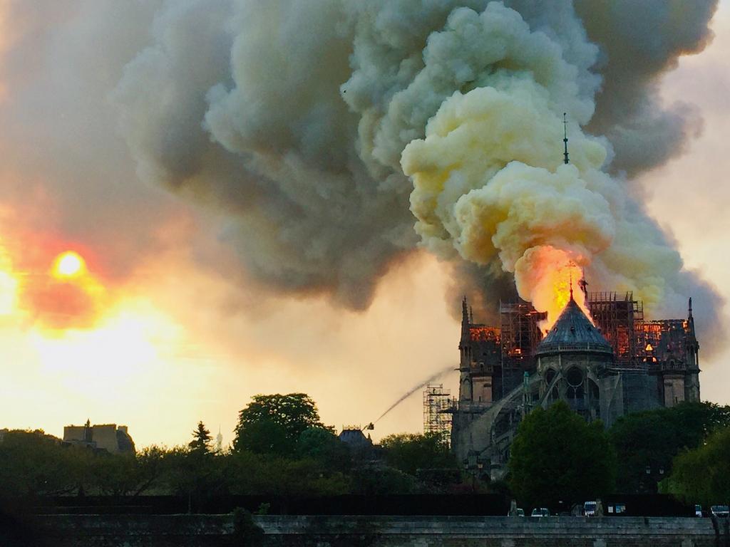 The fire at the Notre Dame Cathedral in Paris may have involved renovation works being carried out at the site. Picture: Fouad Maghrane / AFP