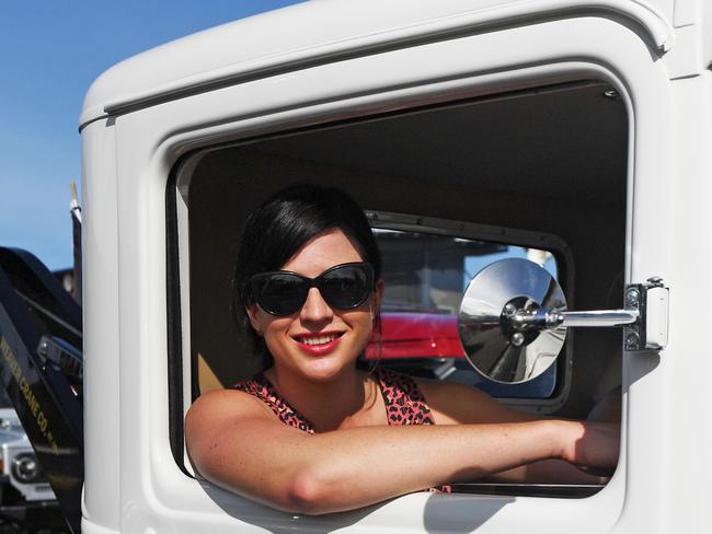 Natalie Bell at Hidden Valley for the annual Variety NT Australia Day Ute run. Picture: Che Chorley