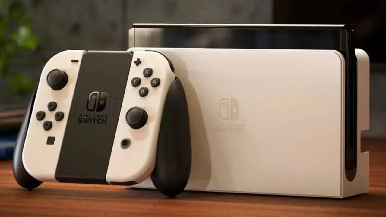 Nintendo Switch OLED White with Animal Crossing New Horizons Game 