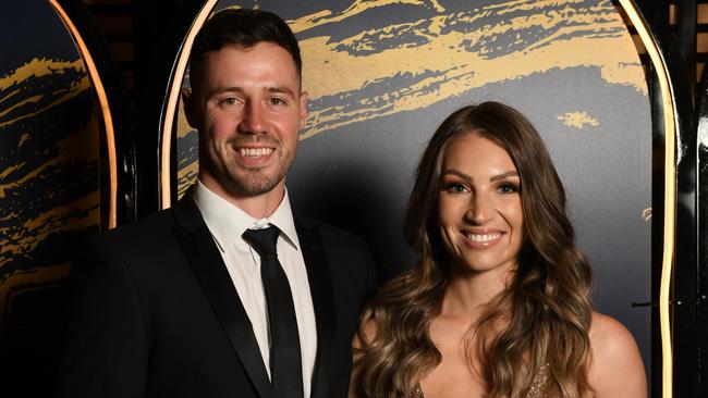 Luke Brown and Ingrid Brown at last week’s Adelaide Crows Best and Fairest night. Picture: Naomi Jellicoe