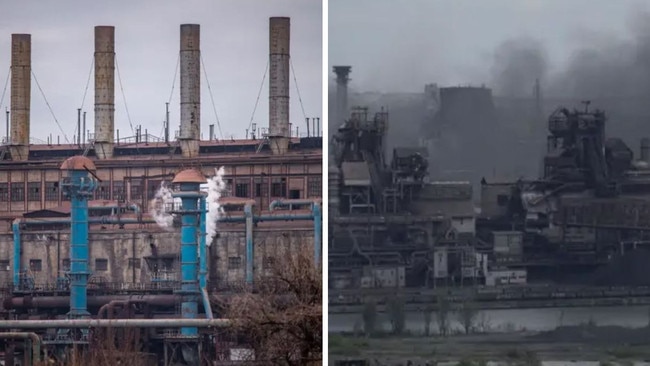 Before and after images of Ukraine