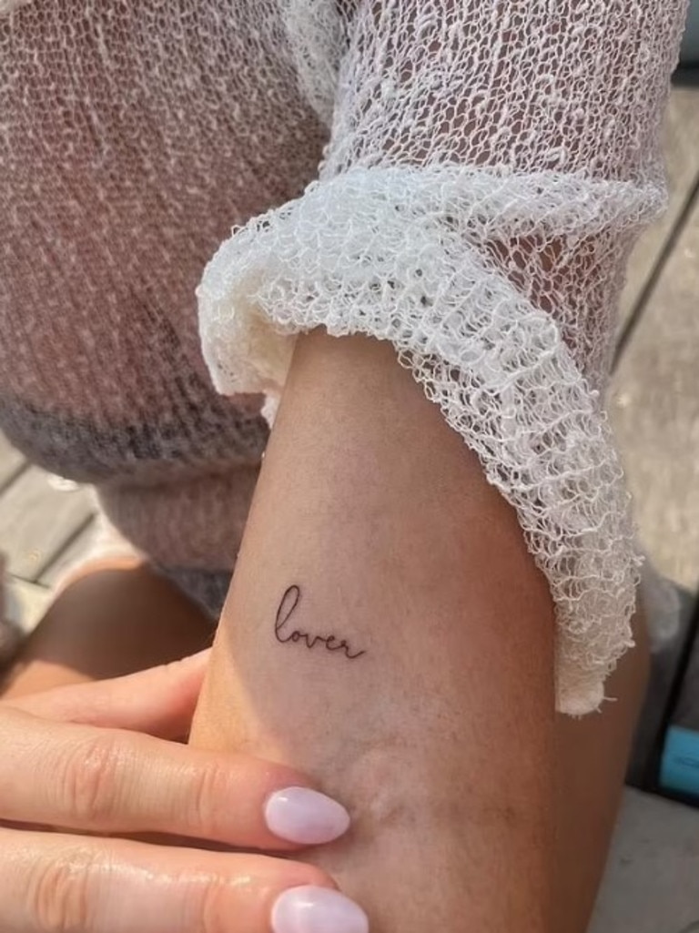 Logan's "lover" tattoo. Photo: Instagram