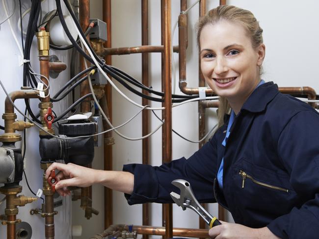 Plumbers are among the tradies forecast for strong employment prospects. Picture: iStock.