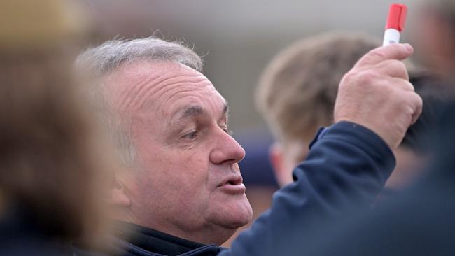 Essendon Doutta StarsÃ coach Barry Prendergast during the EDFL Essendon Doutta Stars v Pascoe Vale football match in Essendon, Saturday, July 22, 2023. Picture: Andy Brownbill