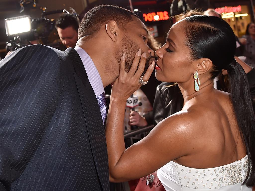 Putting on a united front at the 2015 premiere of Will’s movie Focus. Picture: Kevin Winter/Getty Images