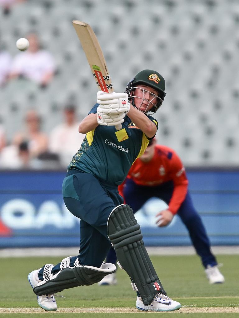 Beth Mooney smashed 10 boundaries on her way to an unbeaten 94. Picture: Getty Images