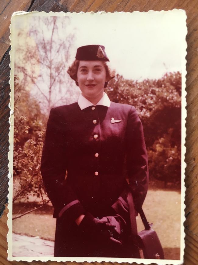 Catherine Bauer's mother Mary Bauer as a TAA airline hostess. Picture: Supplied by family.