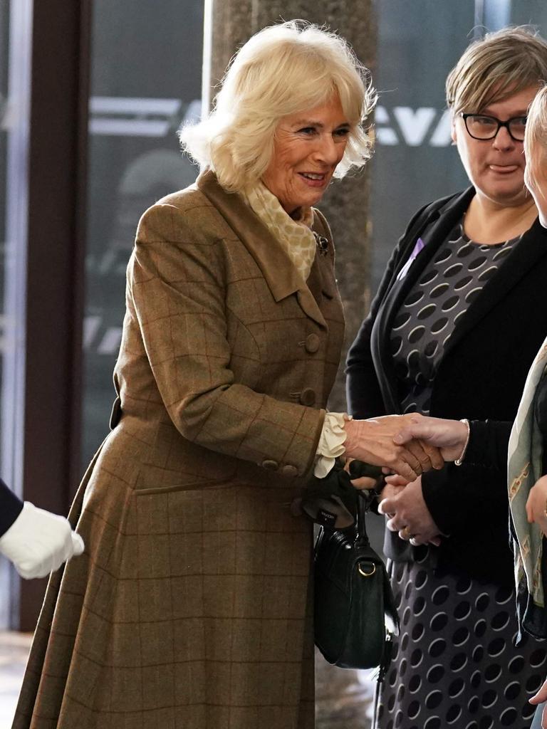 Britain's Queen Camilla provided an update on King Charles during a visit to Aberdeen. Picture: AFP