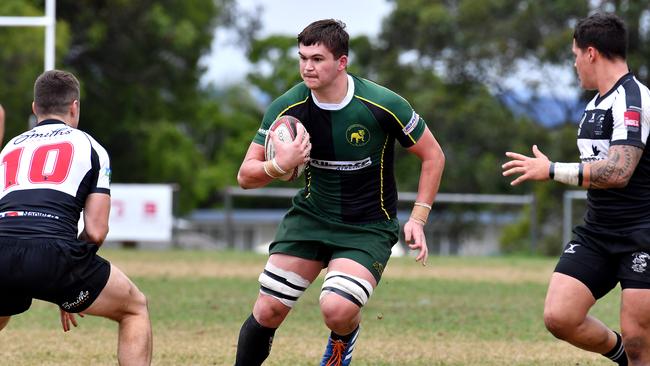 Taine Roiri in action playing Colts rugby for Wests in 2021.
