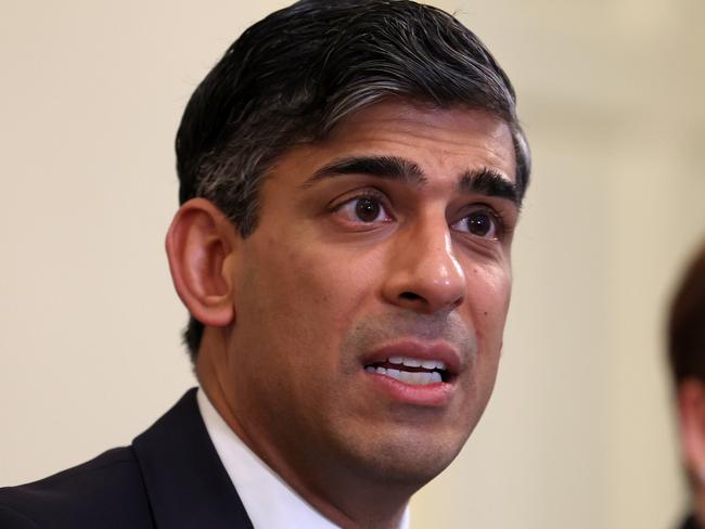 LONDON, ENGLAND - FEBRUARY 14: Britain's Prime Minister Rishi Sunak speaks with business leaders during the first meeting of his Business Council inside 10 Downing Street on February 14, 2024 in London, England.  In late January 2024, Prime Minister Rishi Sunak launched the business council to foster dialogues with UK's top executives, seeking investment and growth in anticipation of an upcoming election later this year. (Photo by Daniel Leal - WPA POOL/Getty Images)