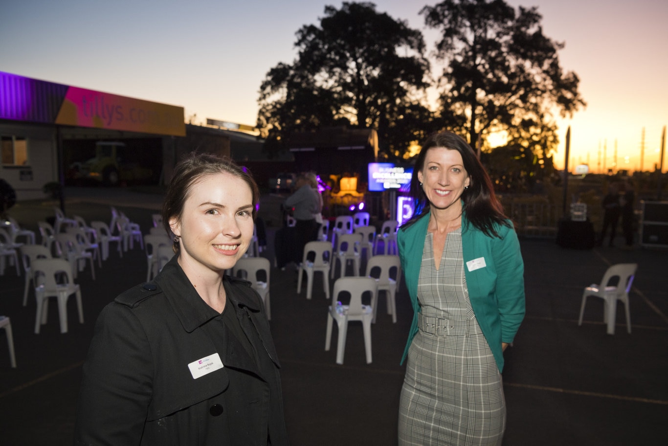 Katrina Rojek (left) and Kristy Hayes at the Business Excellence Awards 2020 launch at Tilly's, Wednesday, September 9, 2020. Picture: Kevin Farmer