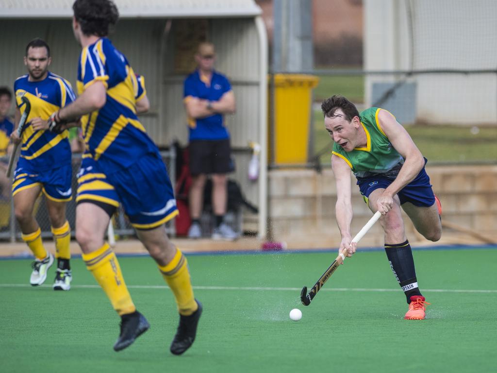 Matthew Shaw for Brisbane against Townsville in Hockey Queensland Championships at Clyde Park, Saturday, May 1, 2021. Picture: Kevin Farmer