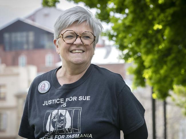 Sue Neill- Fraser Support Group President Rosie Crumpton- Crook after her release from prison. Picture: Chris Kidd