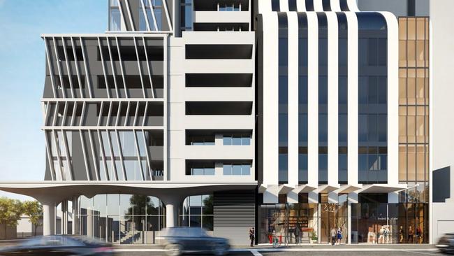 An artist's impression of the commercial tower at 91-95 Montague St in South Melbourne.