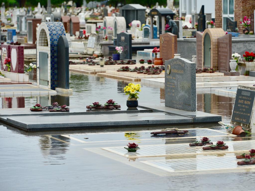 Ayr cemetery underwater. Picture: Scott Radford-Chisholm