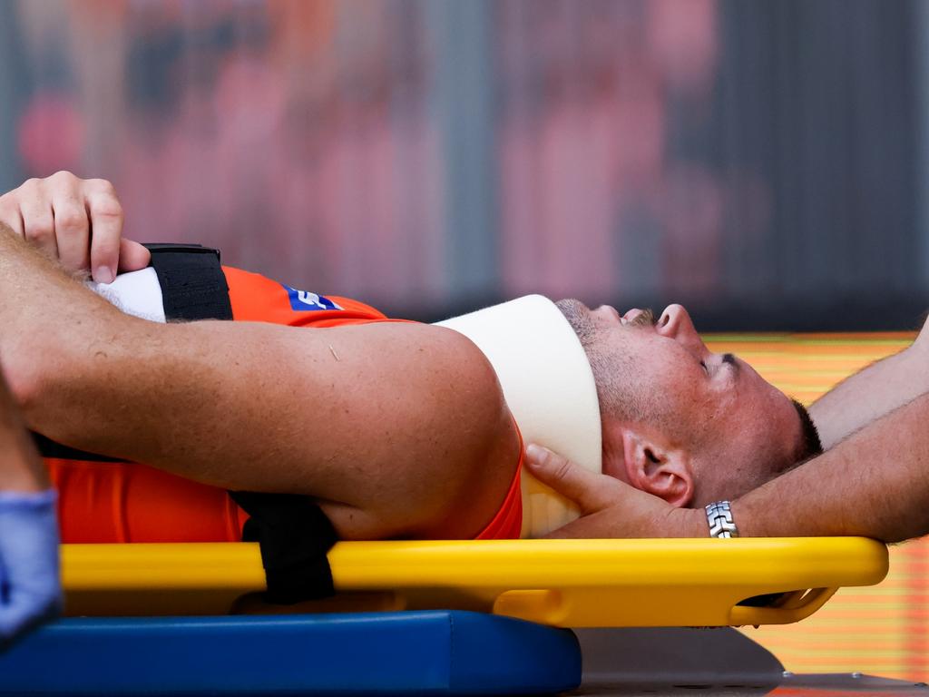 Briggs was taken to hospital after the incident. Picture: Dylan Burns/AFL Photos via Getty Images