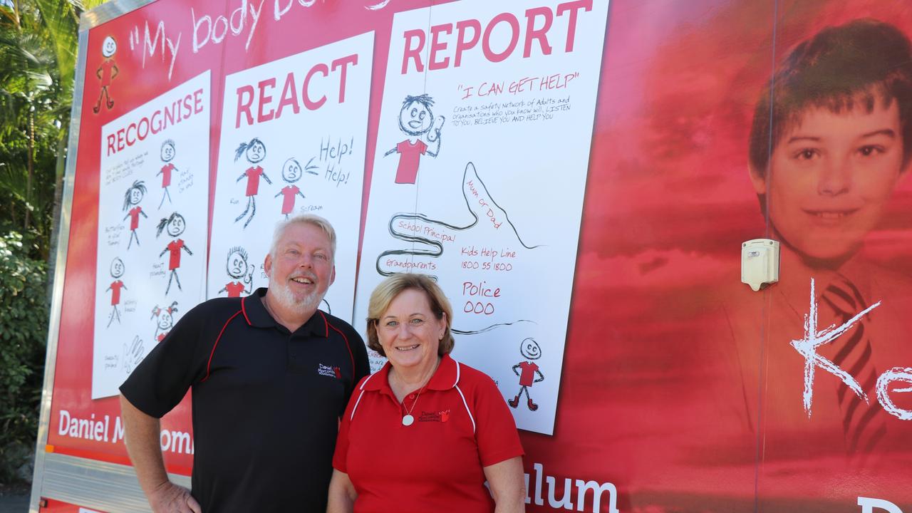 Bruce and Denise Morcombe visited schools around the Douglas Shire to teach children the importance of safety. PIC: GIZELLE GHIDELLA