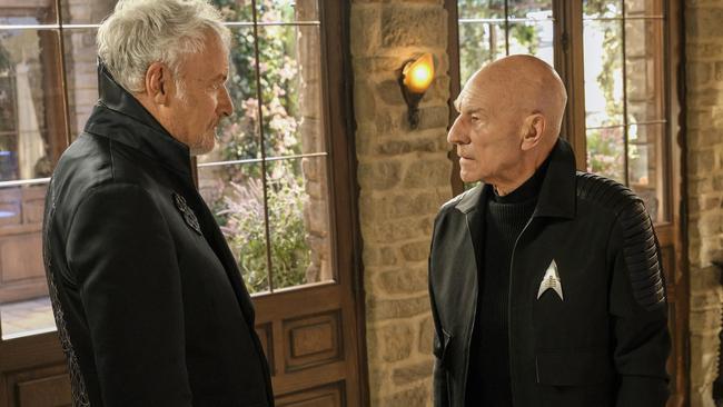 Patrick Stewart’s Jean-Luc Picard is reunited with old foe Q (John de Lancie) in season two of Star Trek: Picard.