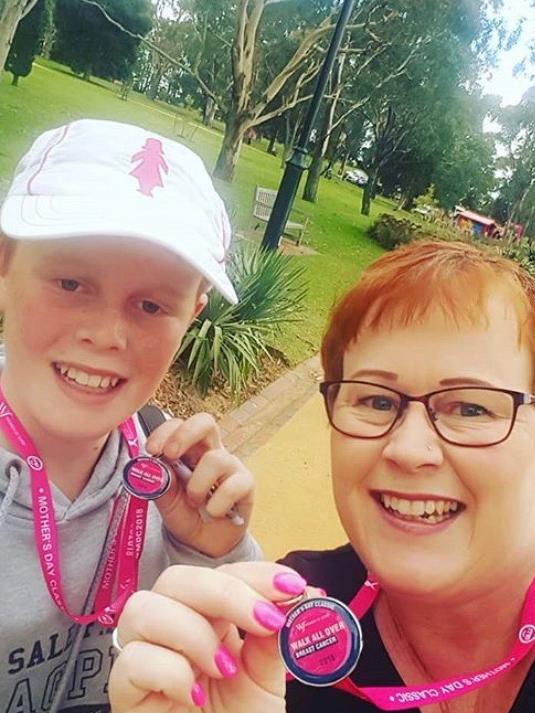 Cal with his late mum Christie who died of breast cancer.