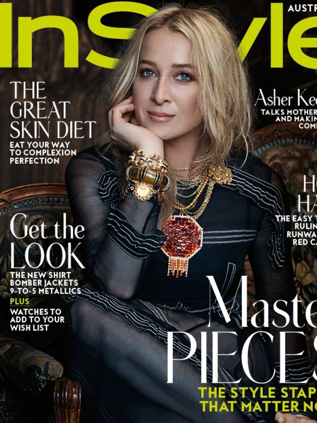 Asher Keddie on the cover of the August edition of InStyle magazine. Picture: Hugh Stewart for InStyle