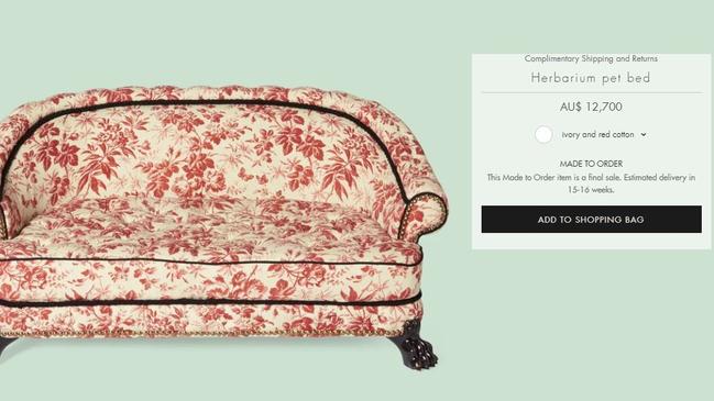 The designer pet beds are going for over $12k. Picture: Gucci