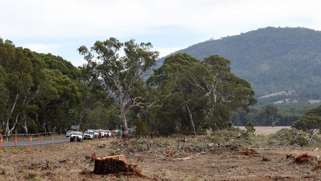 Clearing works on the Western Highway duplication began in 2015. Picture: Nicole Garmston