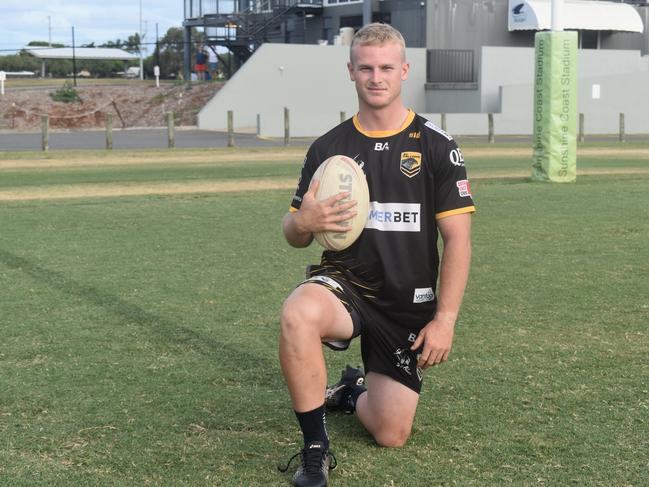 Sunshine Coast Falcons Hastings Deering Cup player for 2023, Blake Ginman. Picture: Patrick Woods