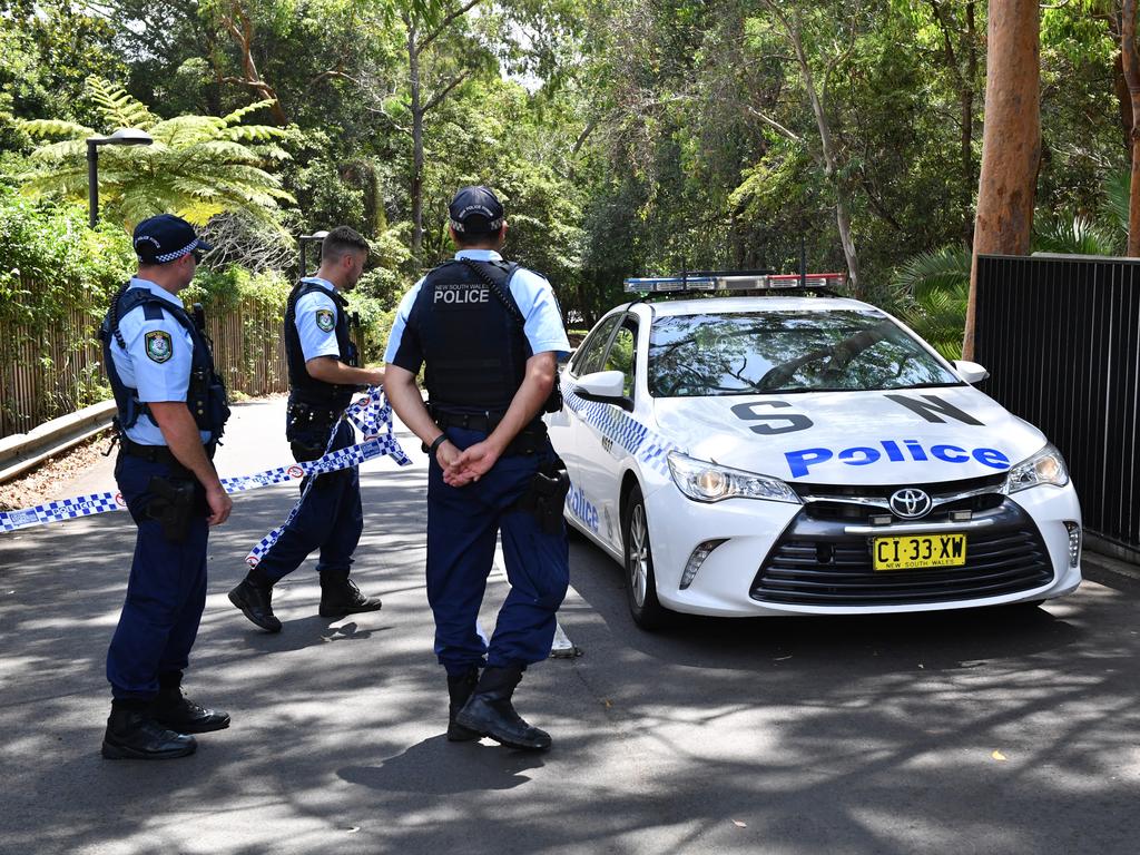 NSW Police at the Scientology headquarters after the double stabbing. Picture: Mick Tsikas