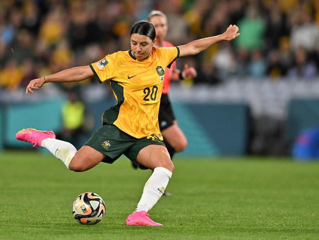 Sam Kerr has certainly been etched into sporting folklore. Picture: Izhar KHAN / AFP