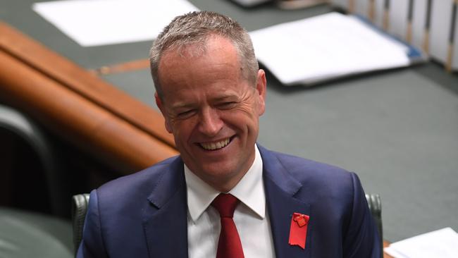 Australian Opposition Leader Bill Shorten... laughing all the way to the Lodge. Picture: AAP