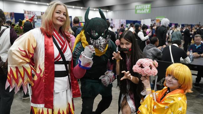 OZ Comic-Con Gallery. OZ comic at Melbourne Exhibition and Convention Centre. Claudine, Qas, Yasmin and Ella. Picture: Valeriu Campan