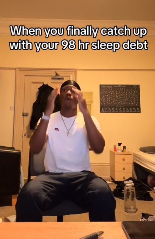 Sleep debt is all over social media. Picture: TikTok