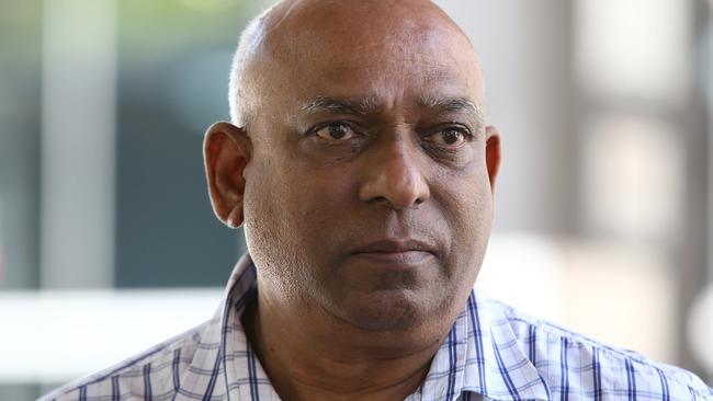 Ravendra Prasad outside Brisbane Magistrate’s Court today. Picture: David Clark/AAP