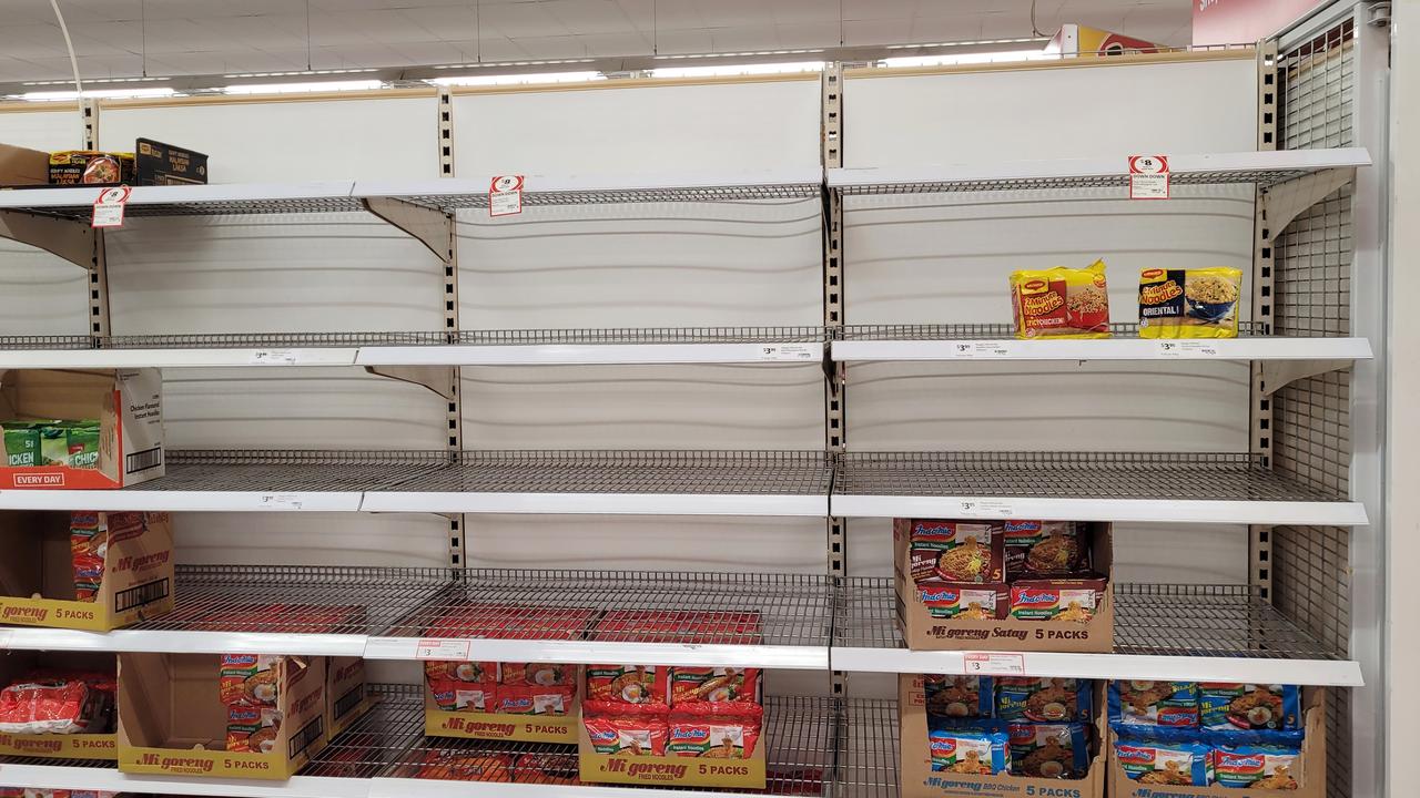 As the Omicron variant of the Covid-19 coronavirus spreads across Australia, shops and supermarkets are experiencing stock shortages. Picture: Brendan Radke