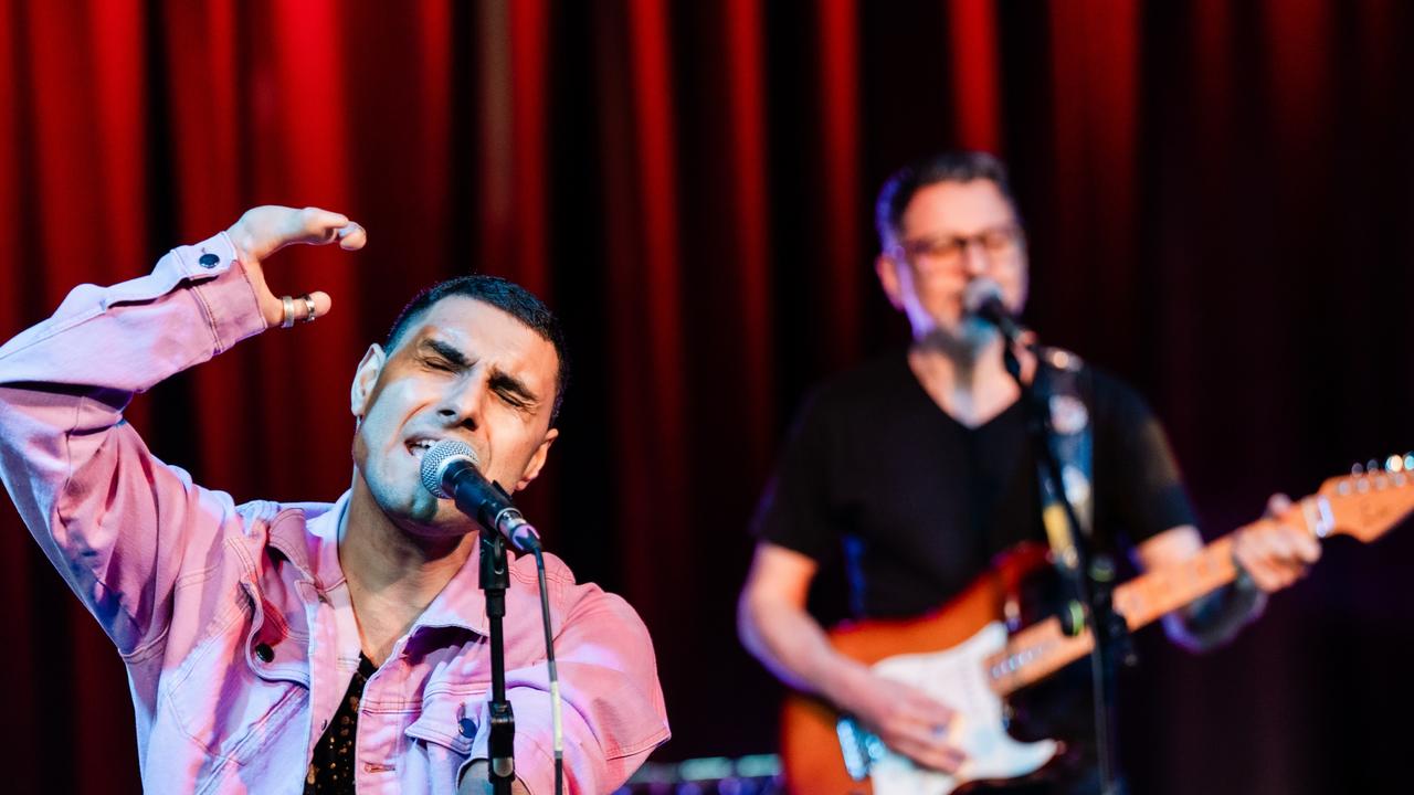 Emmanuel Kelly in rehearsals with his band last week for the Coldplay tour. Picture: Jerome Cole