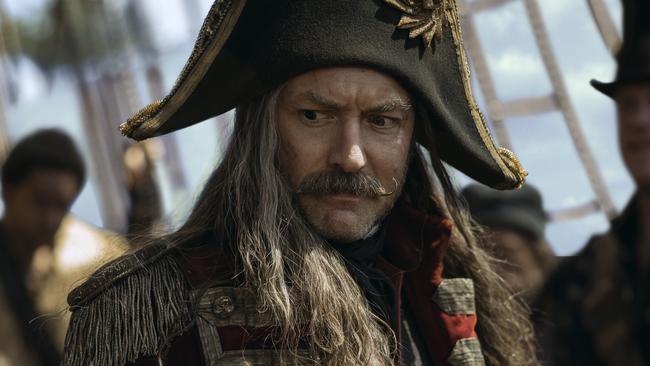 Jude Law’s Captain Hook is cruel, melancholic and, ultimately, tragic. Picture: Eric Zachanowich/Disney