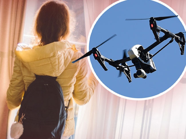 Buzz off, creep: Mum’s fury as ‘peeping Tom’ drone snaps kids