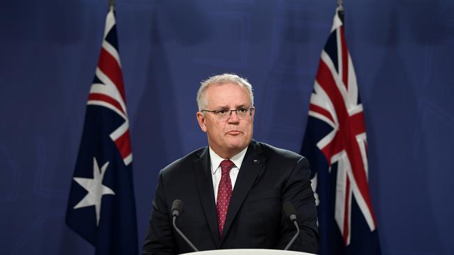 Scott Morrison says the budget will seek to boost the economy by moving workers off income-support programs and into work. Picture: Joel Carrett