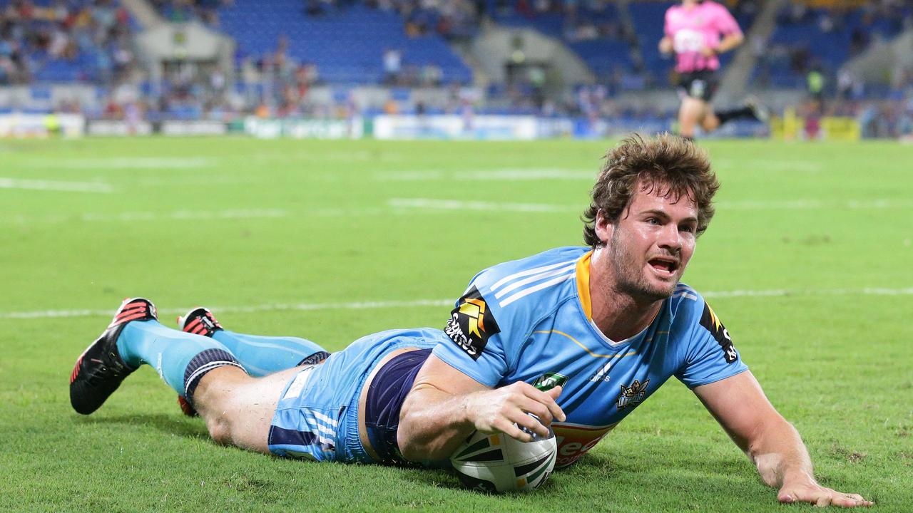 Anthony Don scores on debut for the Titans in round six 2013. Picture: Adam Head