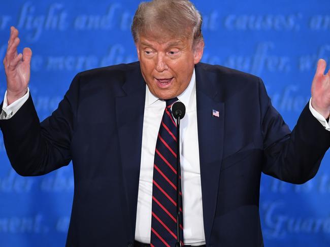 US President Donald Trump speaks during the first presidential debate. Picture: AFP