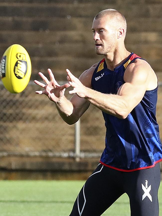 Scott Thompson training at Football Park. Picture: Sarah Reed