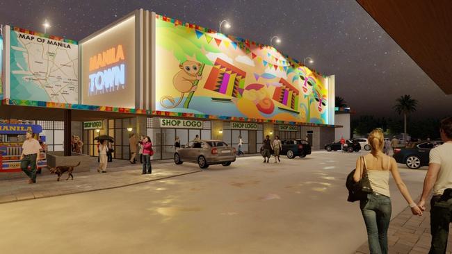 Artist impressions of the proposed shopping precinct, Manila Town.