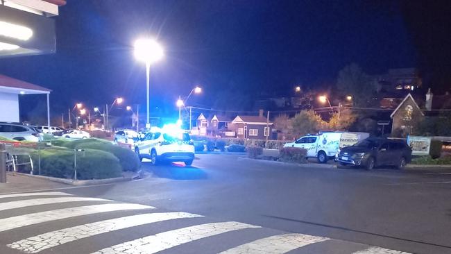 Aftermath of a serious wounding at Launceston's Kmart shopping centre at Racecourse Crescent, October 26, 2023. Picture: Supplied