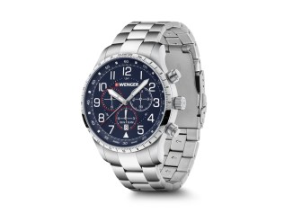 Competition Closed: Wenger Attitude Chrono Blue Dial Silver Stainless Steel Bracelet watch, valued at $725.