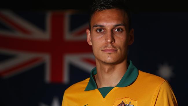 MELBOURNE, AUSTRALIA - JANUARY 03: Trent Sainsbury of Australia poses during an Australian Socceroos headshot session at the InterContinental Hotel, on January 3, 2015 in Melbourne, Australia. (Photo by Robert Cianflone/Getty Images)