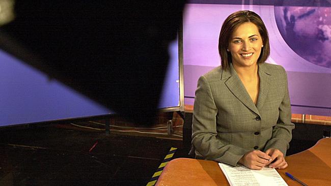 Rosanna Mangiarelli reading the news on ABC in 2001. Picture: James Knowler