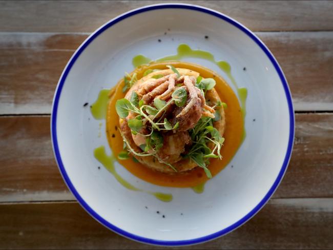 The sweet corn, zucchini and ricotta fritters. Pic Jamie Hanson