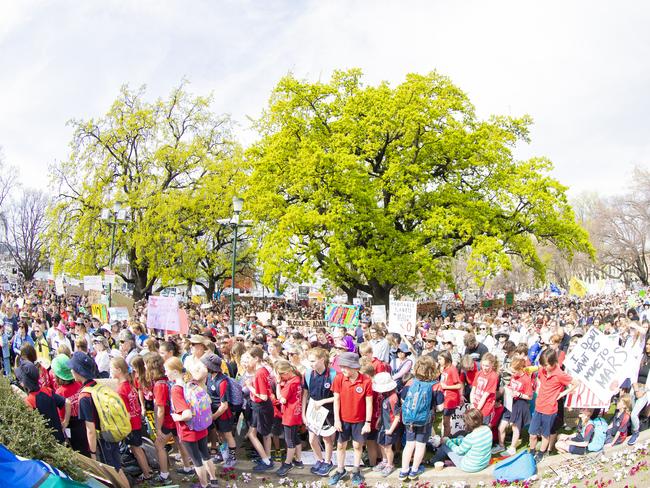 Climate strike rally in Hobart. Picture: RICHARD JUPE