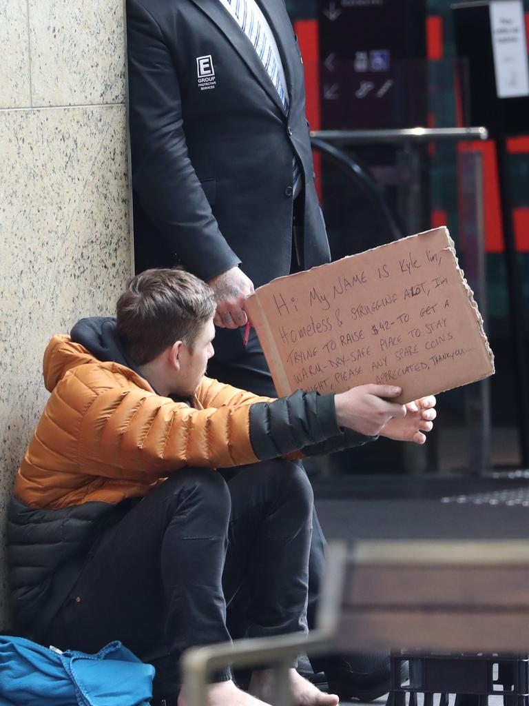 A young man appeals for help. Picture: John Grainger